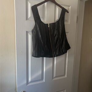 Torrid faux leather zip up corset